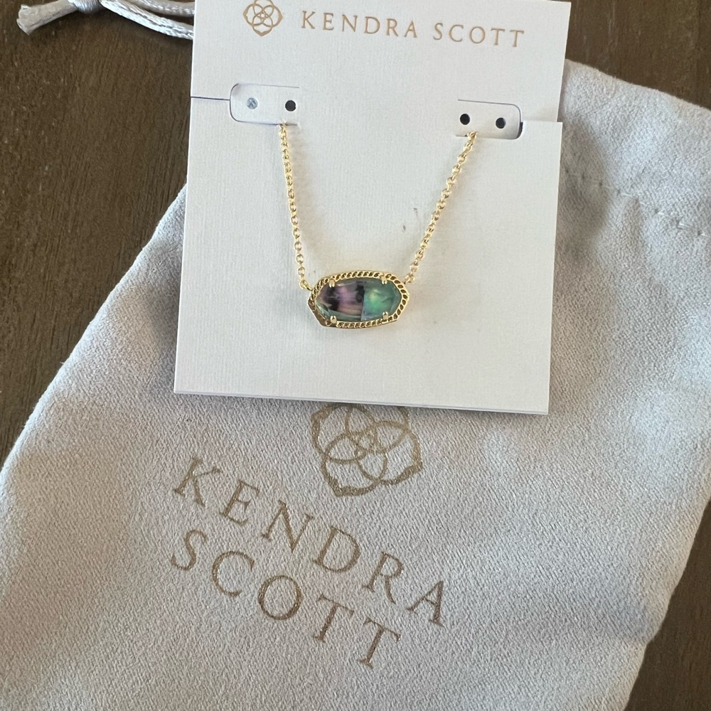 Kendra Scott Elisa Gold Necklace in Abalone Shell